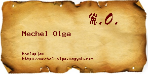 Mechel Olga névjegykártya